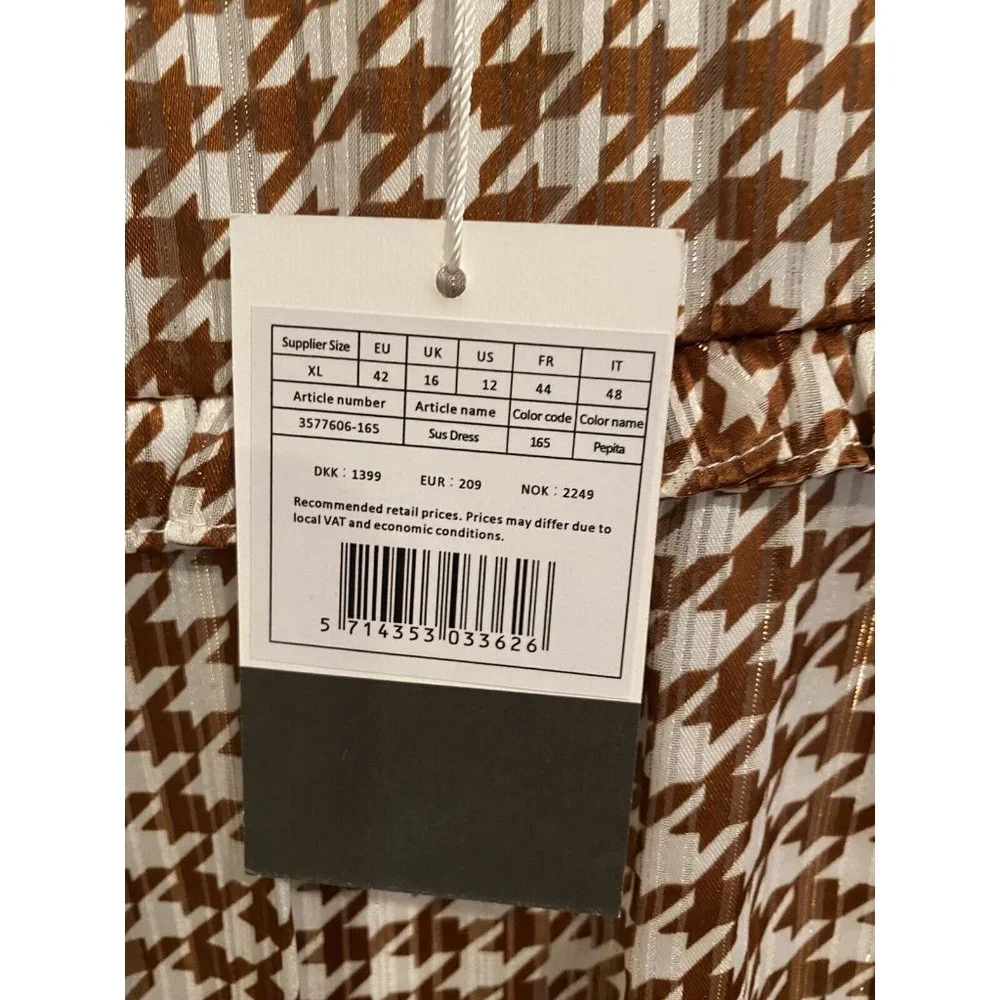 $338 Birgitte Herskind Sus Shift Dress  Pepita Houndstooth Print Size US 12 XL - Picture 7 of 7